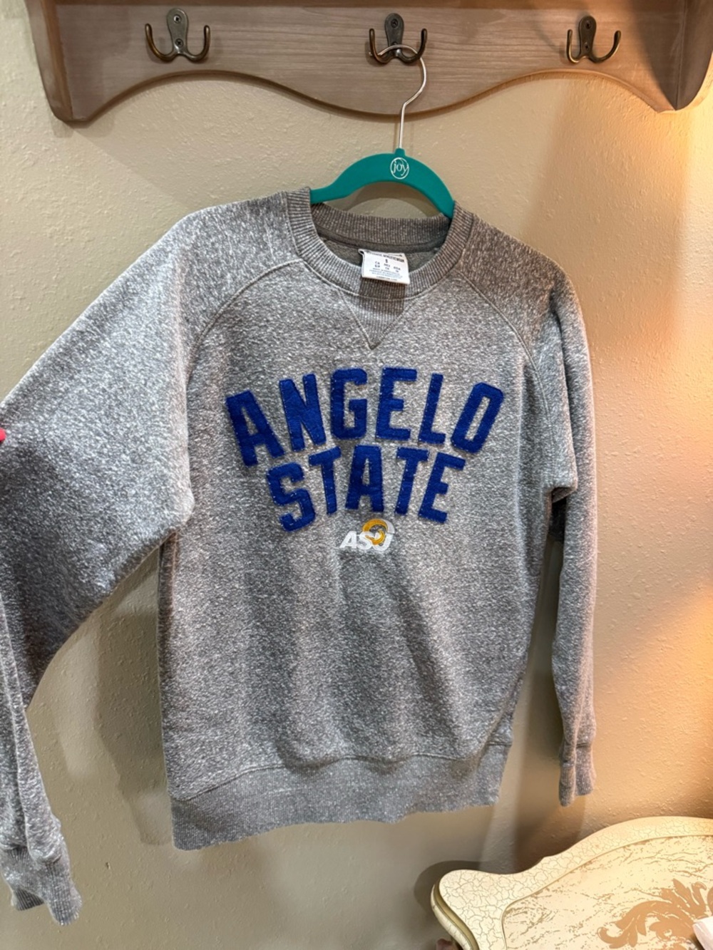 Champion Gray Crew Sweatshirt with Blue Angelo State Appliqué